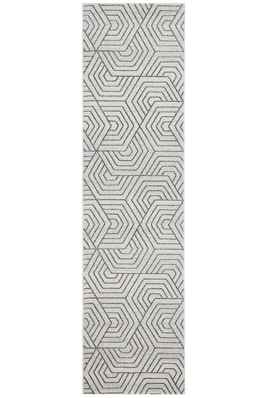Esther Paradise Cream Grey Hallway Runner Rug